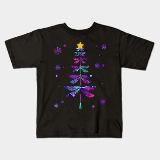 dragonfly christmas tree Kids T-Shirt